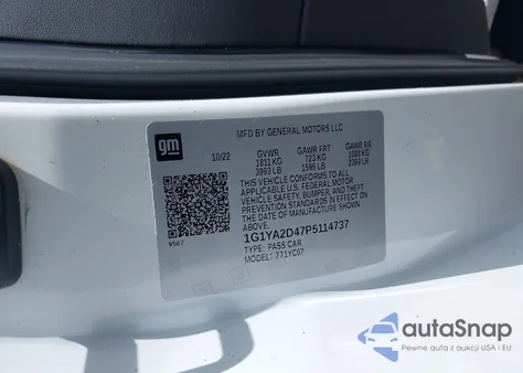 2023 Chevrolet Corvette Stingray Rwd 1Lt z USA, uszkodzony, nr VIN 1G1YA2D47P5114737